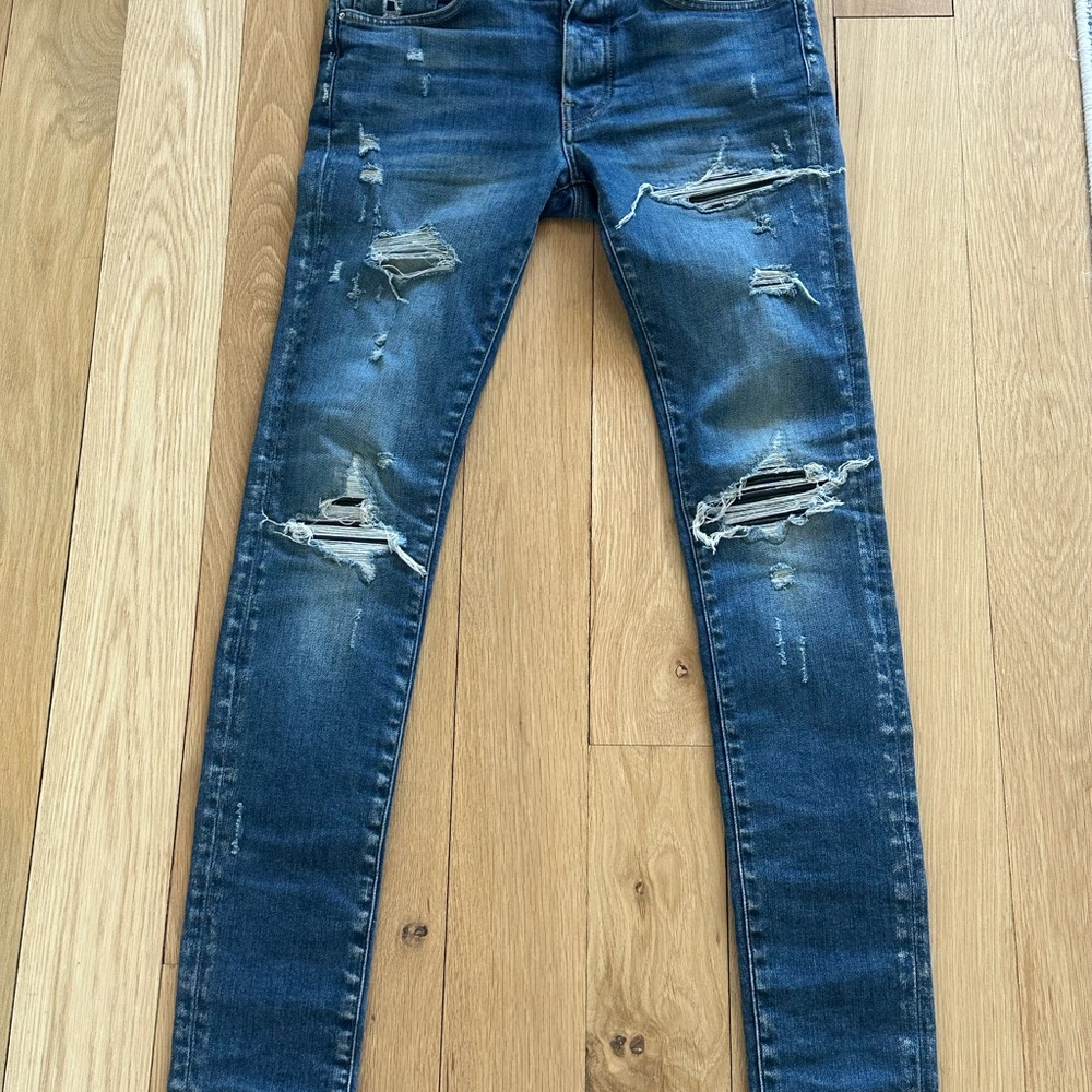 AMIRI Men's leather patch jeans